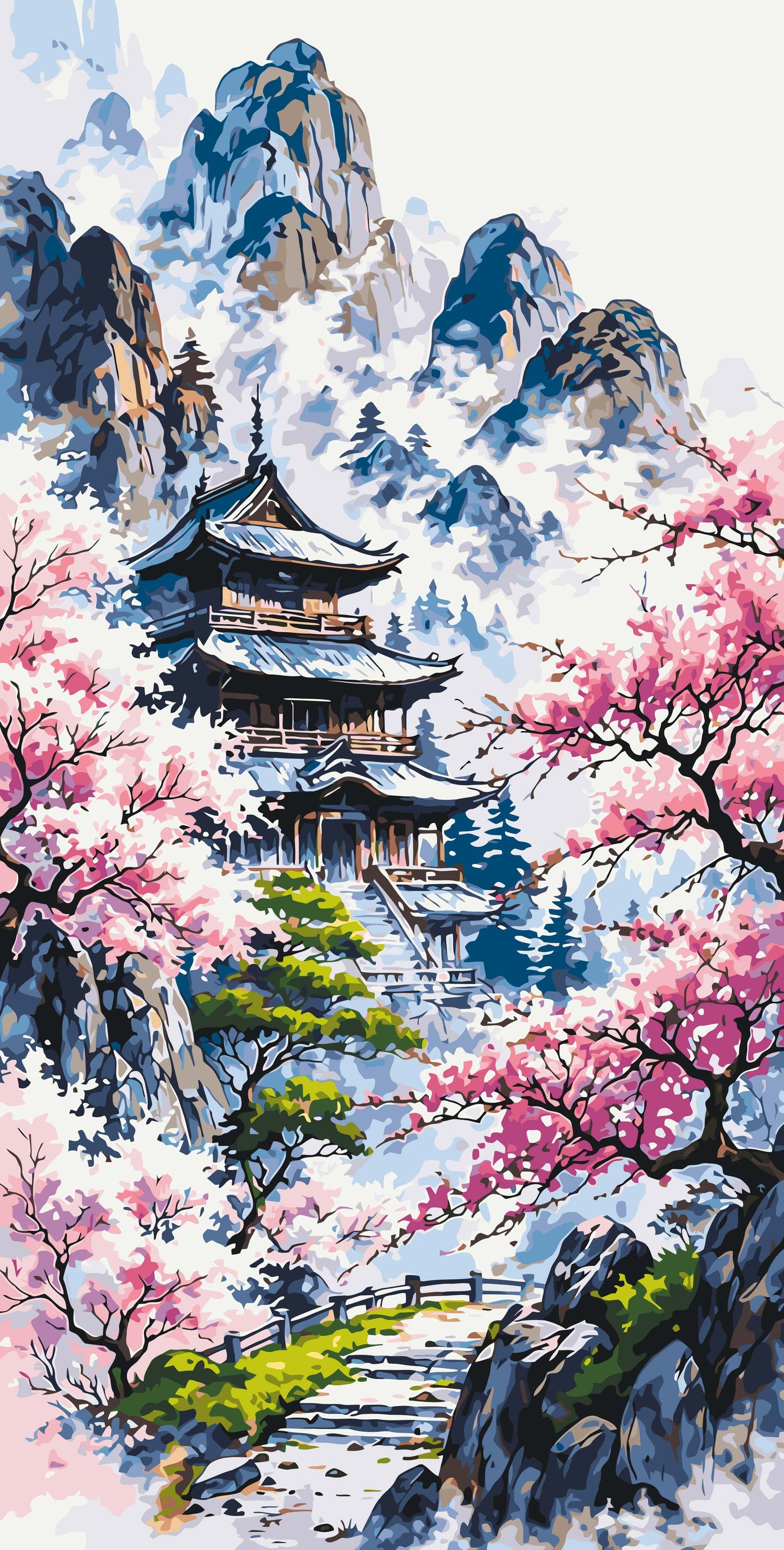 Malování podle čísel na rámu 40×80 cm - Harmonie Východu - Krajinka - LW 5138