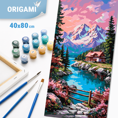 Malování podle čísel na rámu 40*80 cm - Klid vrcholů - Krajina - LW 5146