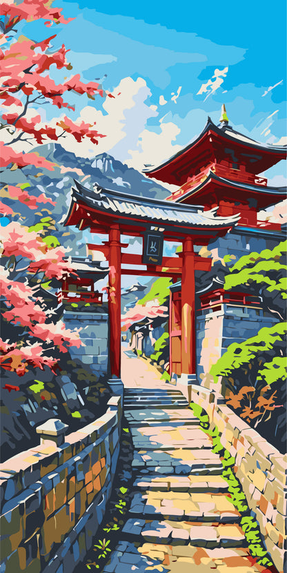 Malování podle čísel na rámu 40×80 cm - Japonské jaro - Krajinka - LW 5148