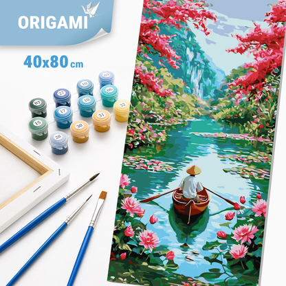 Malování podle čísel na rámu 40*80 cm - Klid Východu - Krajina - LW 5149