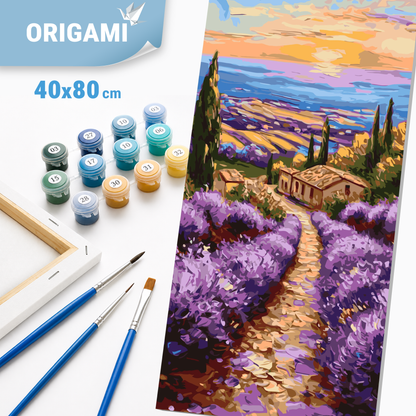 Malování podle čísel na rámu 40×80 cm - Vůně Provence - Krajinka - LW 5151