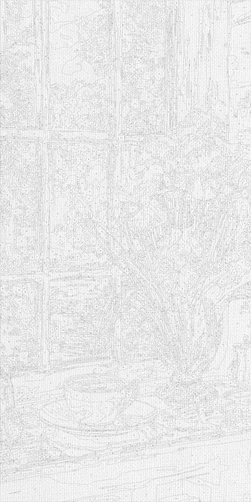 Malování podle čísel na rámu 40*80 cm Zátiší/Květiny. Kávová harmonie LW 5155