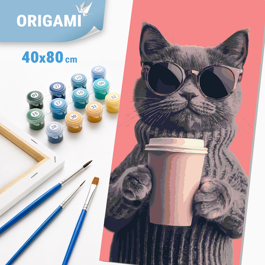 Malování podle čísel na rámu 40*80 cm - Kočičí nálada - Zvířata - LW 5156