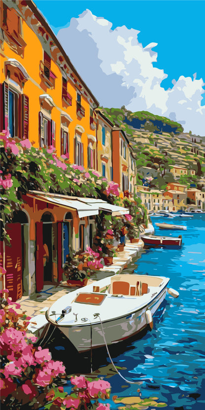 Malování podle čísel na rámu 40*80 cm krajinka - Přímořské pobřeží LW 5159