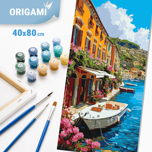 Malování podle čísel na rámu 40*80 cm krajinka - Přímořské pobřeží LW 5159