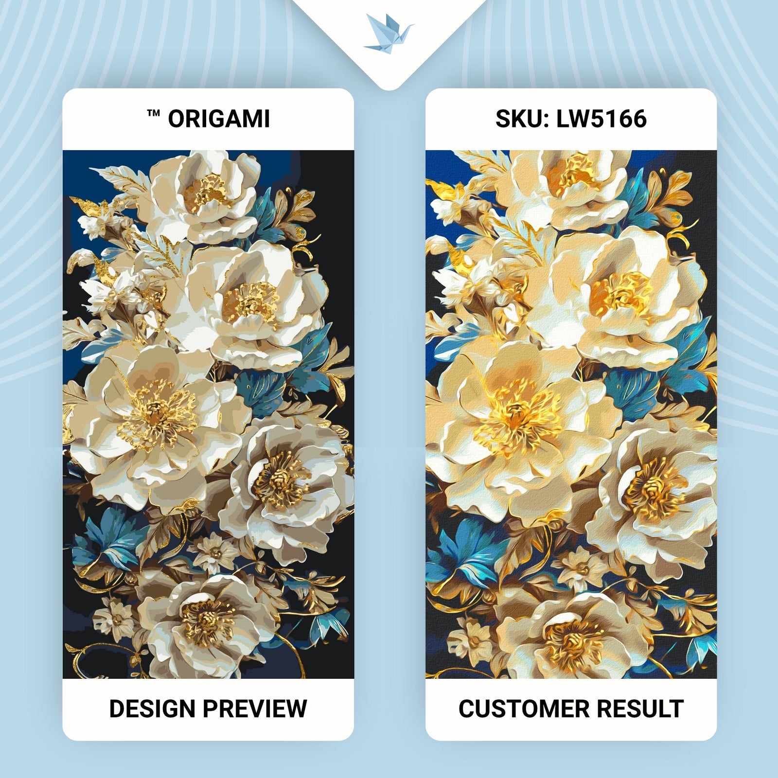 Painting by numbers on a 40*80 cm frame Flowers. Peonies with metallic colors LW 5166