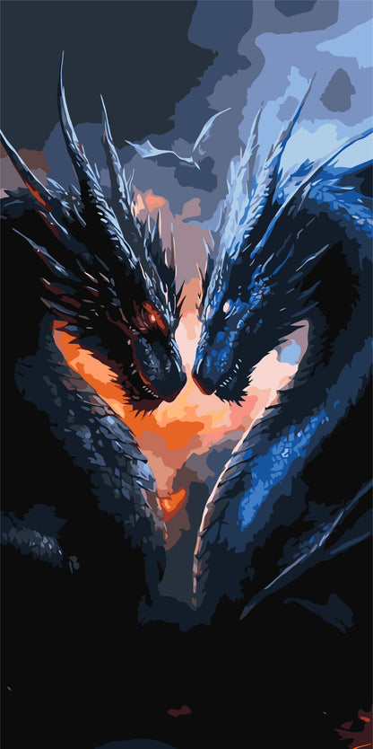 Malování podle čísel na rámu 40×80 cm - Síla draků. Čtvrté křídlo - Filmoví hrdinové/Zvířata - LW 5167