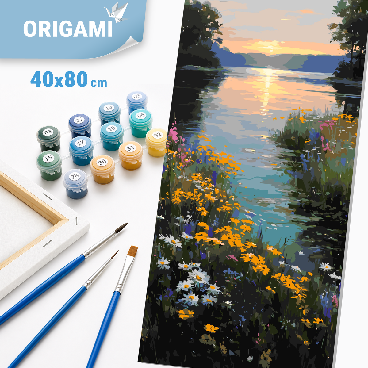 Malování podle čísel na rámu 40×80 cm - Letní barvy přírody - Krajinka - LW 5171