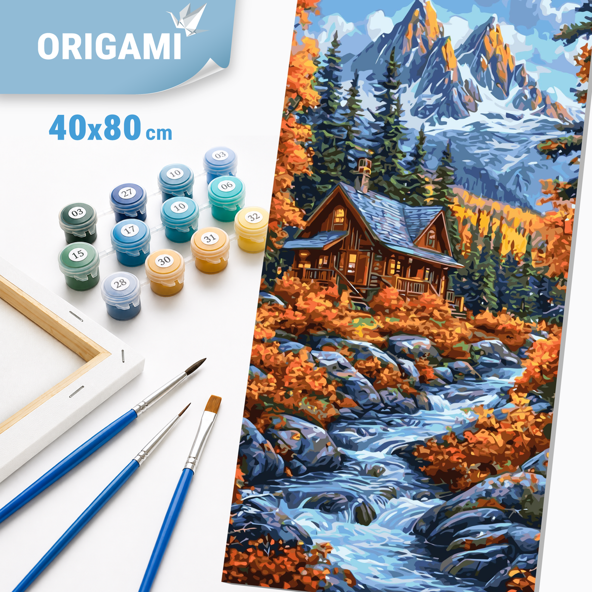 Malování podle čísel na rámu 40*80 cm - Podzimní les - Krajina - LW 5175