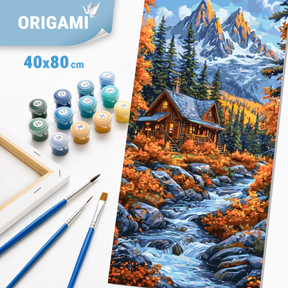 Malování podle čísel na rámu 40*80 cm - Podzimní les - Krajina - LW 5175
