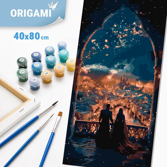 Paint by Numbers on a 40x80 cm frame - Romance Under the Starry Sky - Landscape - LW 5180