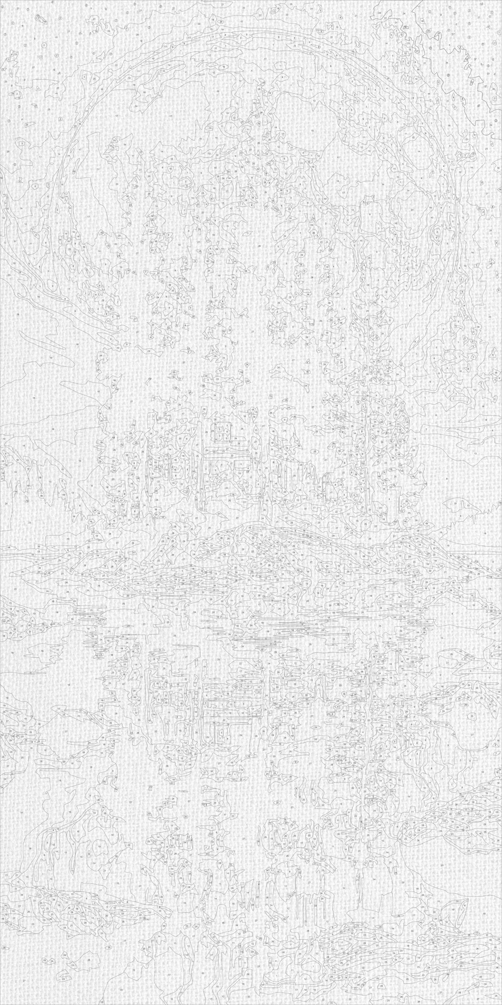 Malování podle čísel na rámu 40*80 cm Krajinka ostrov pod měsícem s metalickými barvami LW 5184