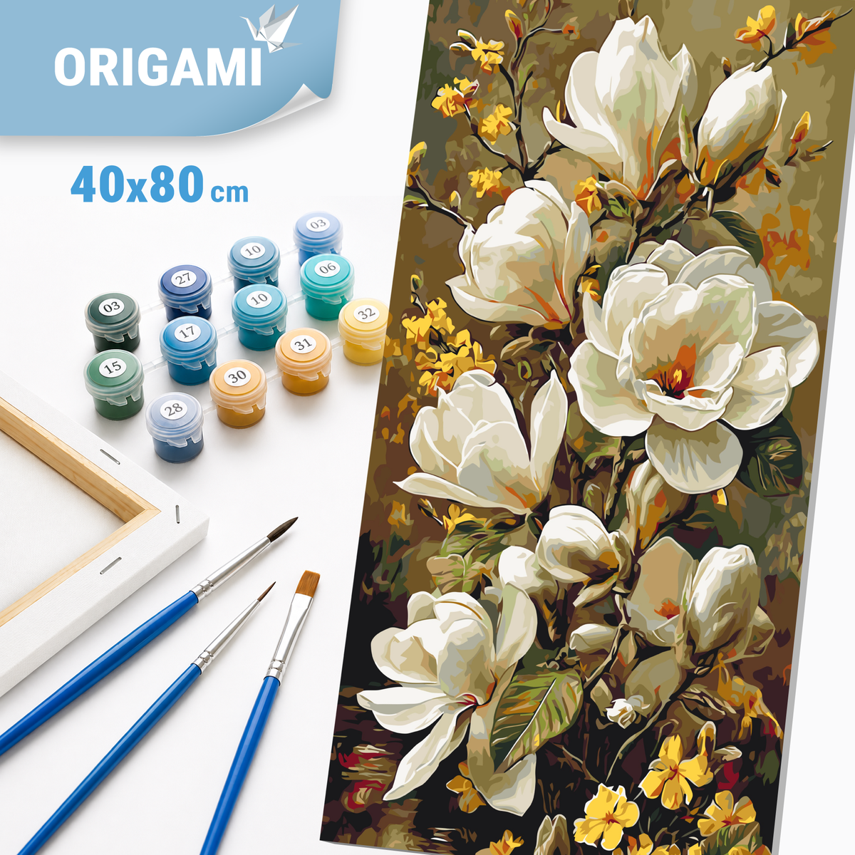 Malování podle čísel na rámu 40*80 cm - Kvetoucí magnólie - Květiny - LW 5194