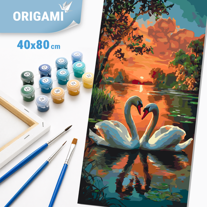 Malování podle čísel na rámu 40*80 cm - Labutí něha - Zvířata/Krajina - LW 5200