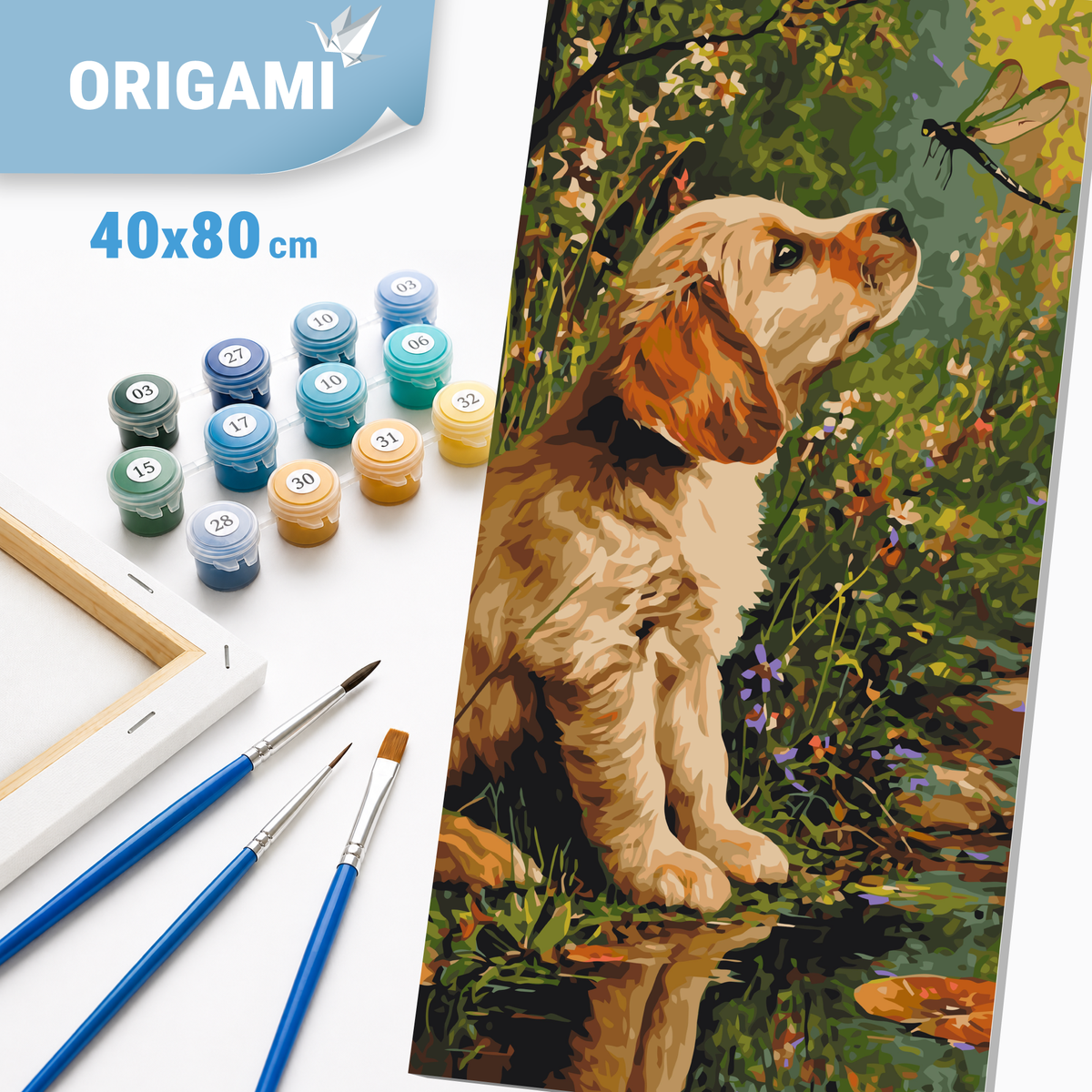 Malování podle čísel na rámu 40*80 cm - Pejsek a hmyz - Zvířata - LW 5204