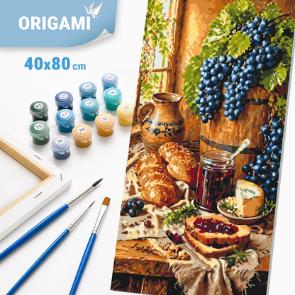 Malování podle čísel na rámu 40*80 cm - Hroznová symfonie - Zátiší - LW 5208