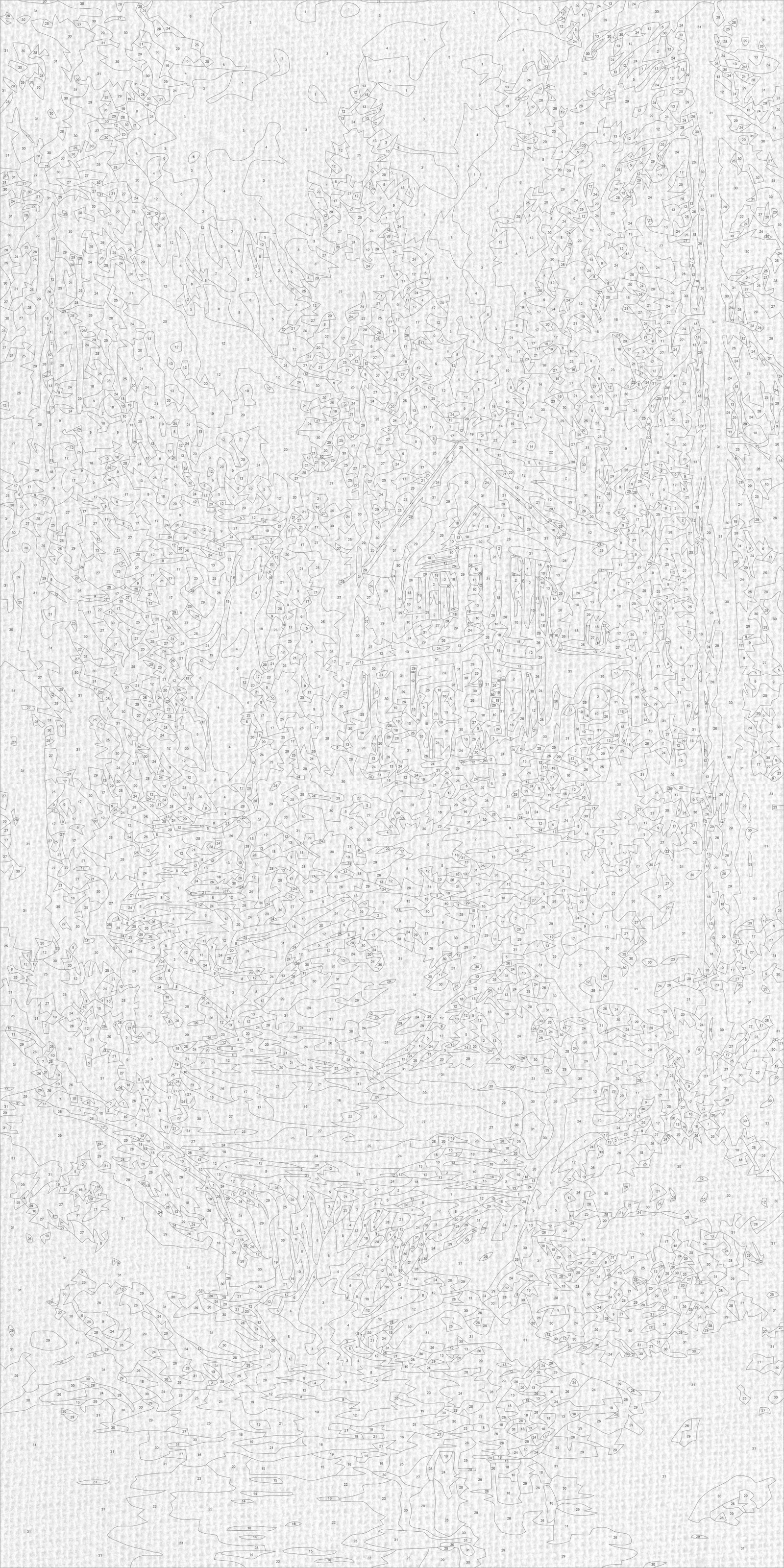 Malování podle čísel na rámu 40×80 cm - Domek u vodopádu - Krajinka - LW 5213
