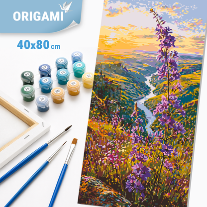 Malování podle čísel na rámu 40*80 cm - Levandulová cesta - Krajina - LW 5214