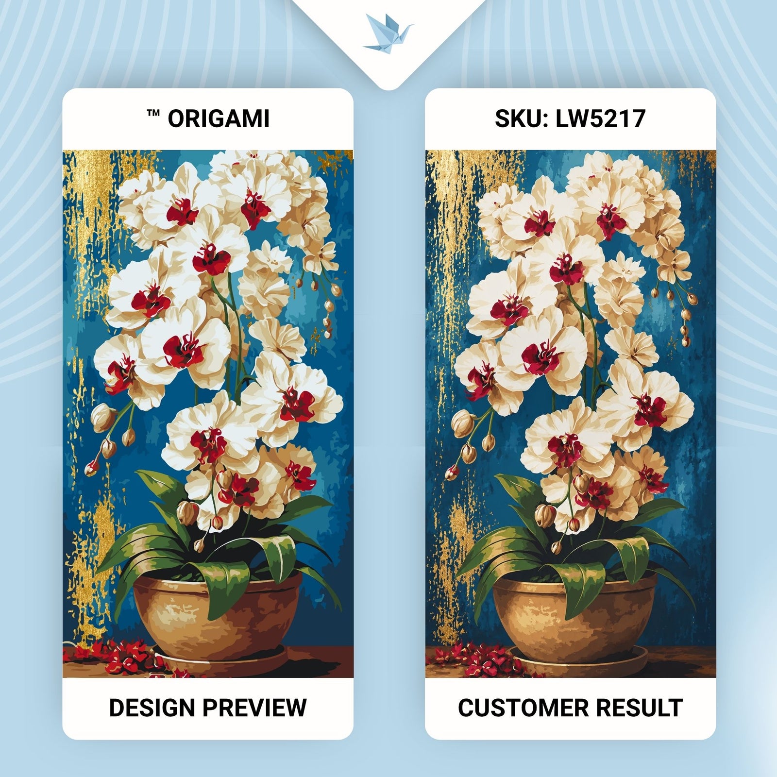 Malování podle čísel na rámu 40*80 cm - Královské orchideje - Květiny s metalickými barvami - LW 5217