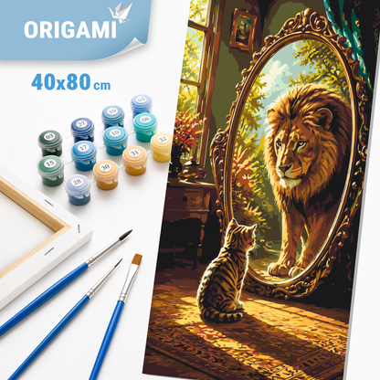 Malování podle čísel na rámu 40×80 cm - Vidět v sobě lva - Zvířata - LW 5227