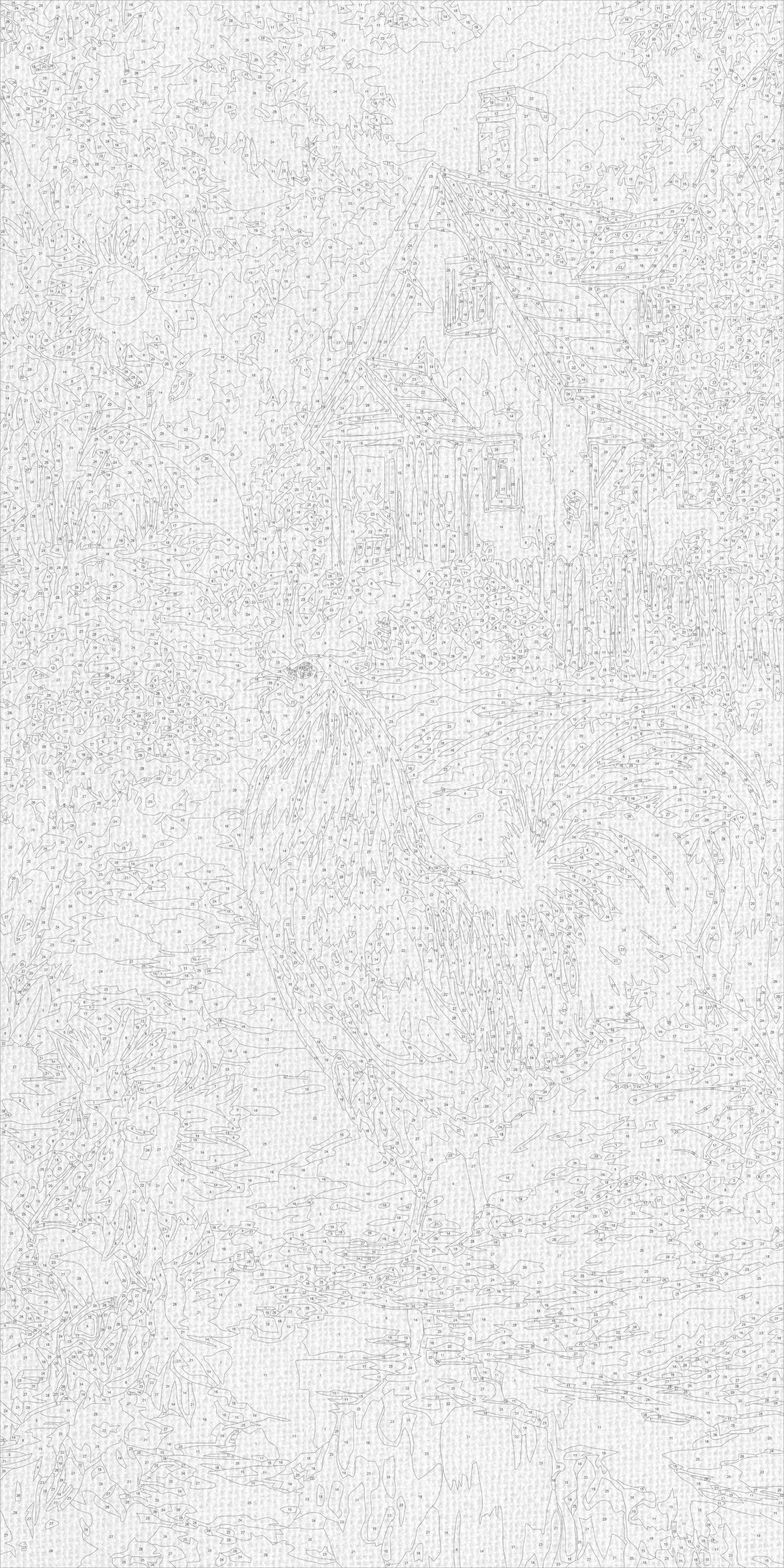 Malování podle čísel na rámu 40×80 cm - Kohout u chaloupky - Zvířata/Krajinka - LW 5228