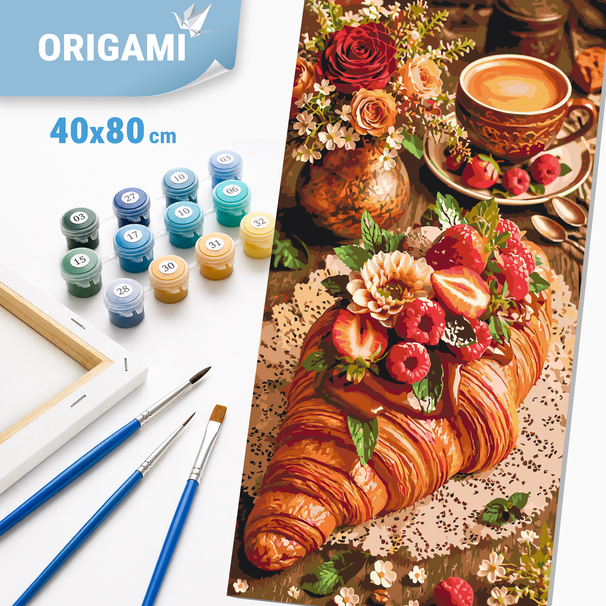 Malování podle čísel na rámu 40*80 cm - Francouzská snídaně - Zátiší - LW 5229