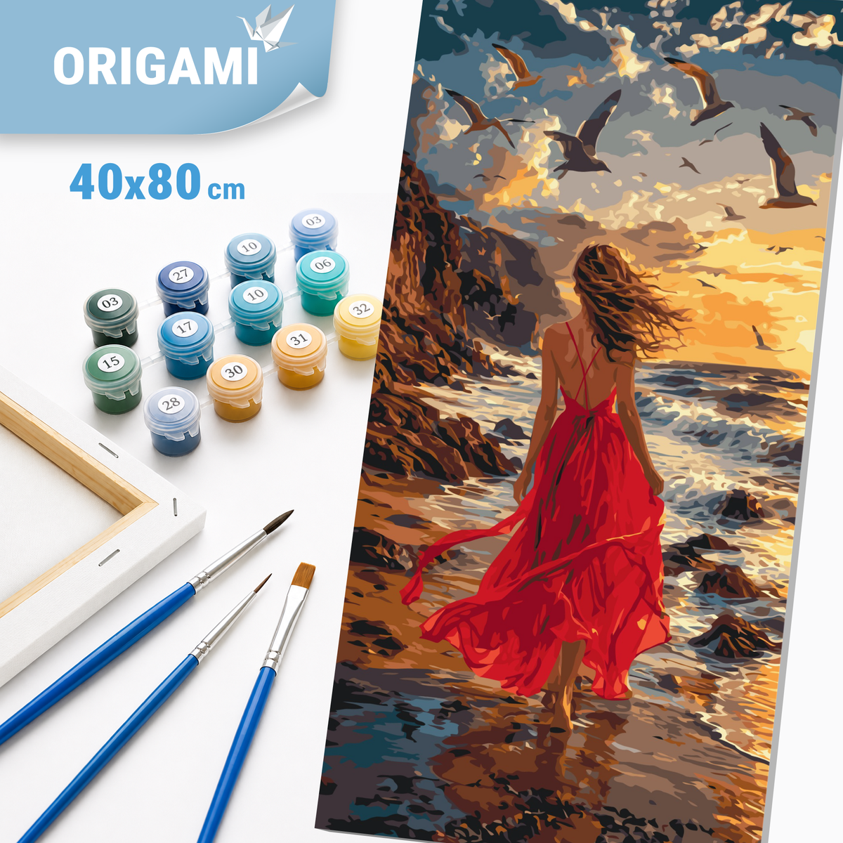 Malování podle čísel na rámu 40×80 cm - Vstříc horizontu - Krajinka/Lidé - LW 5241