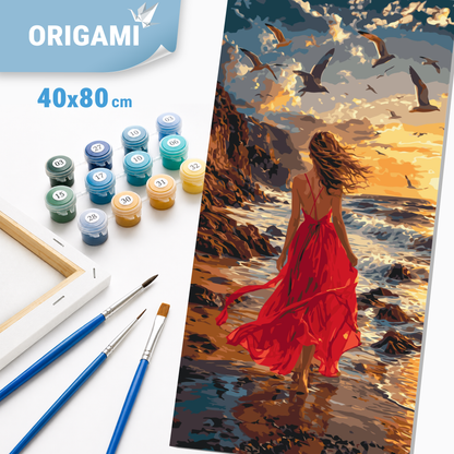 Malování podle čísel na rámu 40×80 cm - Vstříc horizontu - Krajinka/Lidé - LW 5241