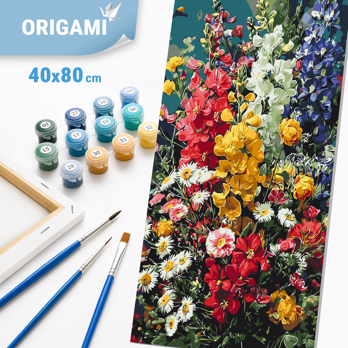 Malování podle čísel na rámu 40×80 cm - Sluneční symfonie - Květiny - LW 5245