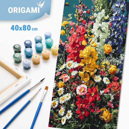 Malování podle čísel na rámu 40×80 cm - Sluneční symfonie - Květiny - LW 5245