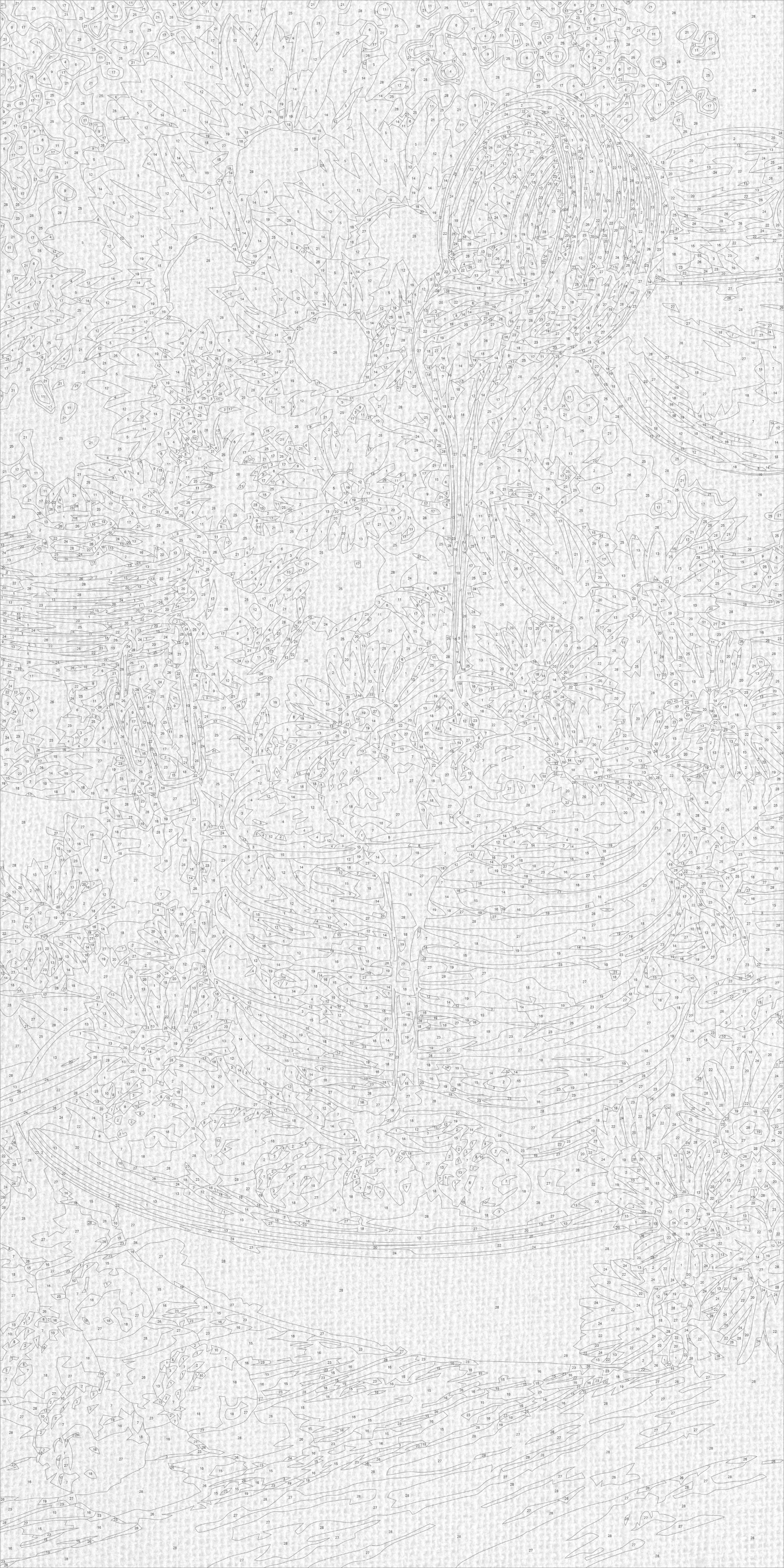 Malování podle čísel na rámu 40×80 cm - Malinové letní ráno - Zátiší - LW 5248
