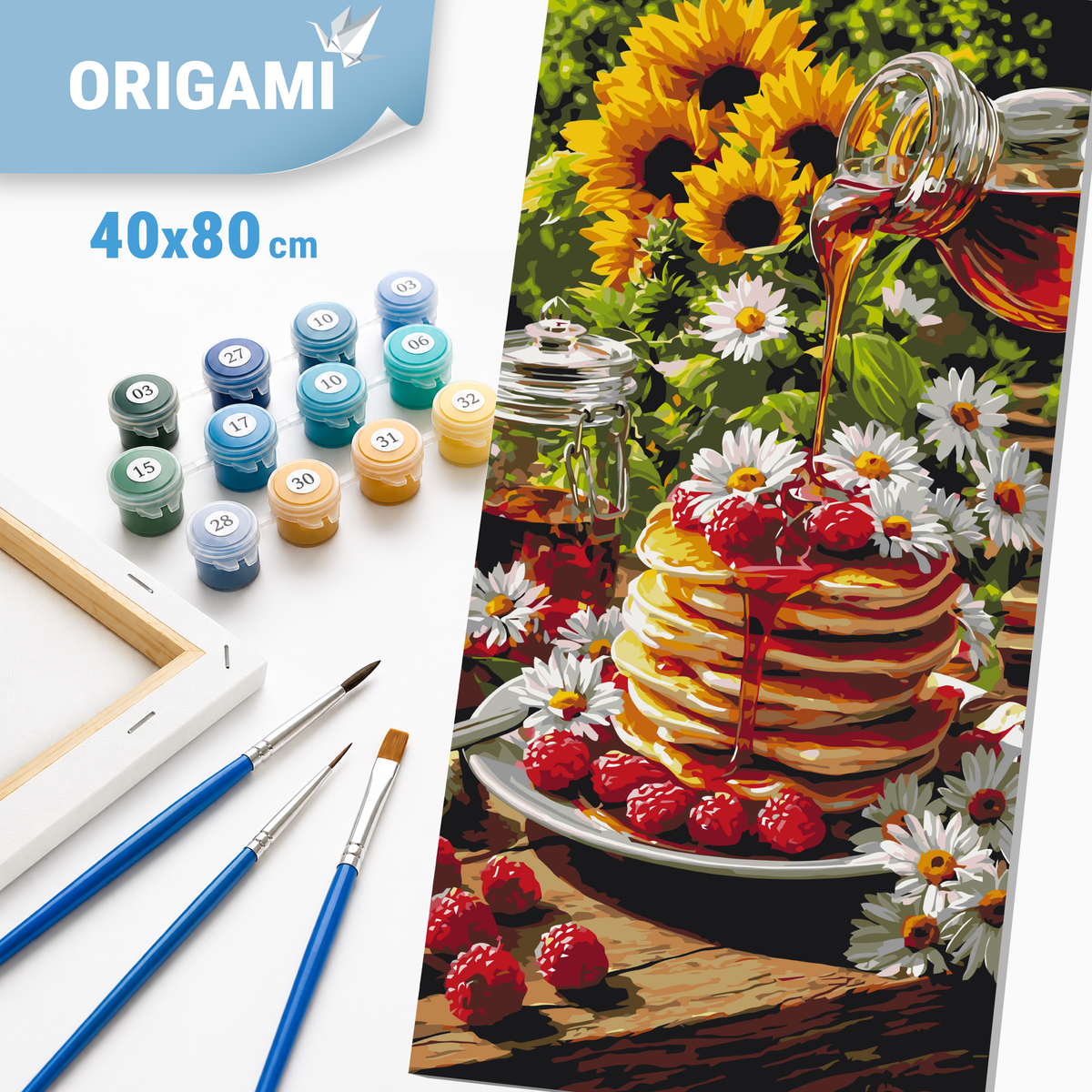 Malování podle čísel na rámu 40×80 cm - Malinové letní ráno - Zátiší - LW 5248