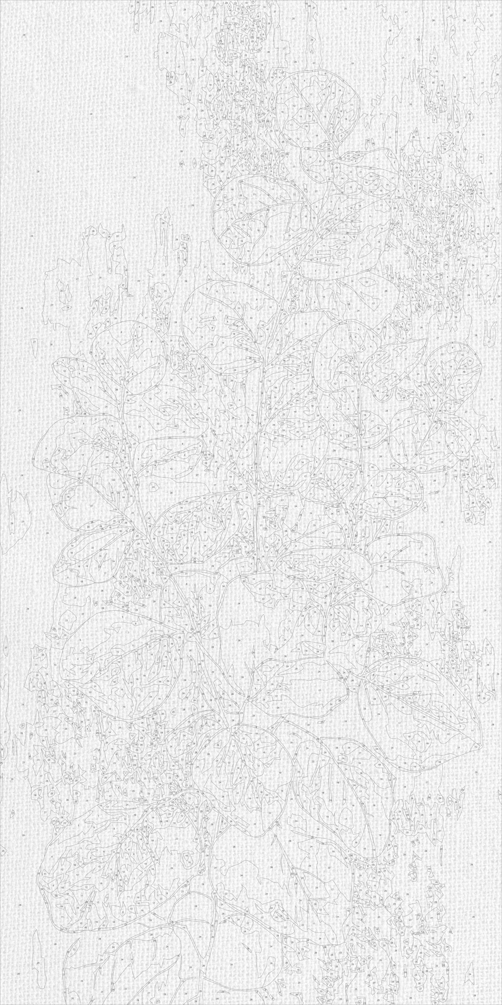 Malování podle čísel na rámu 40×80 cm - Eukalyptus - Květiny s metalickými barvami - LW 5252