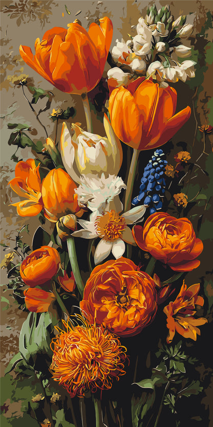 Malování podle čísel na rámu 40×80 cm - Jarní tulipány - Květiny - LW 5253