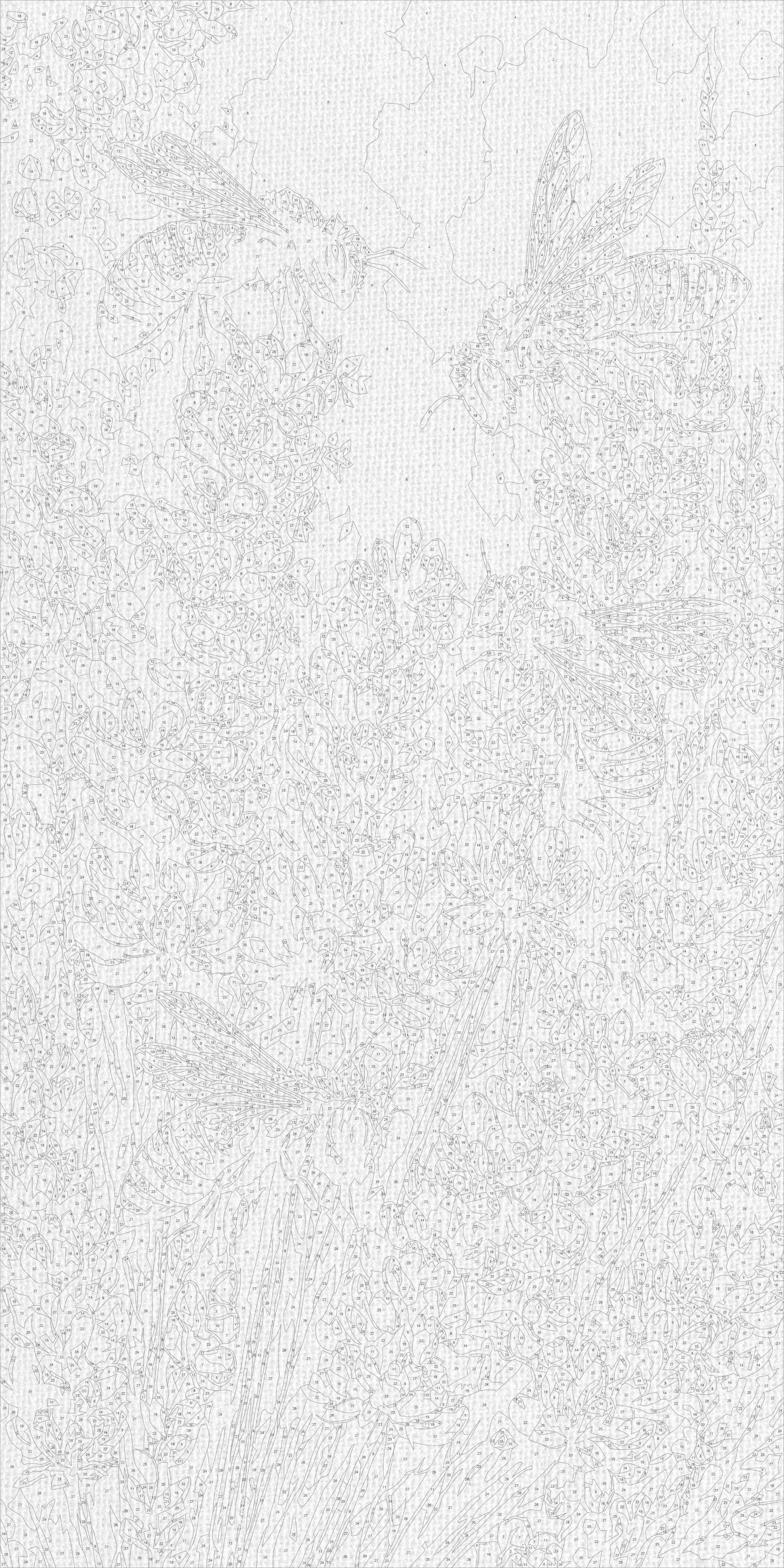 Malování podle čísel na rámu 40×80 cm - Včely v levanduli - Květiny/Krajinka - LW 5256