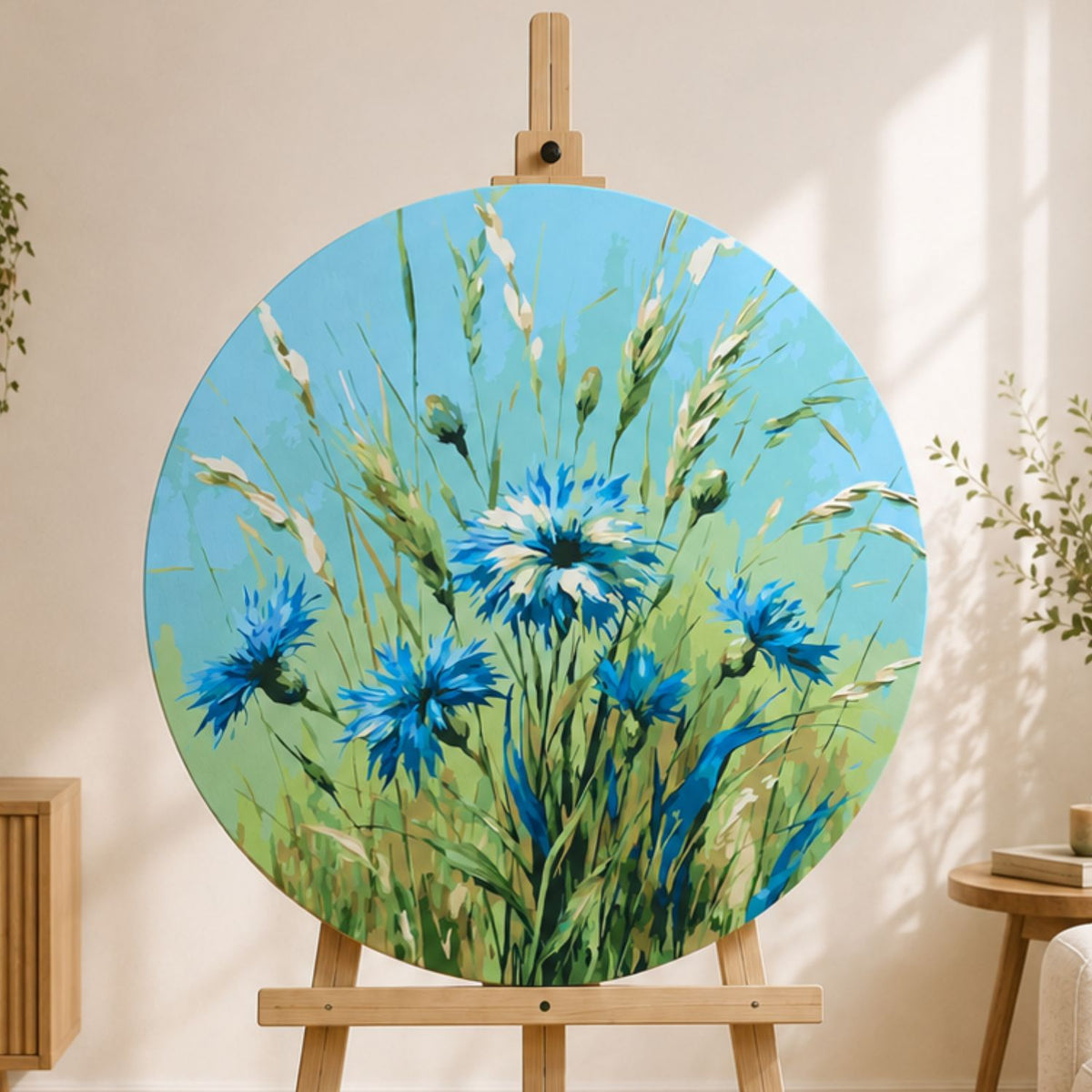 Kulaté malování podle čísel Ø40 cm Květiny. Polní chrpy OR 2047