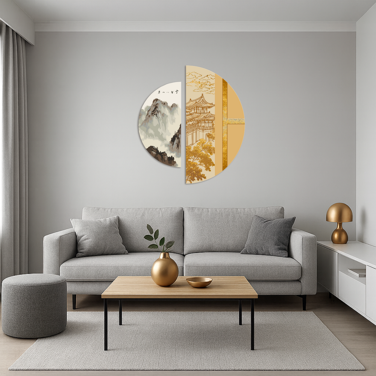 Malování podle čísel na rámu 70*70 cm Japonský duch s metalickými barvami (půlkruhy) OSR 1004
