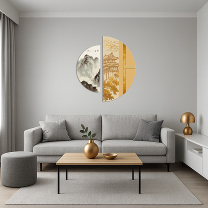 Malování podle čísel na rámu 70*70 cm Japonský duch s metalickými barvami (půlkruhy) OSR 1004