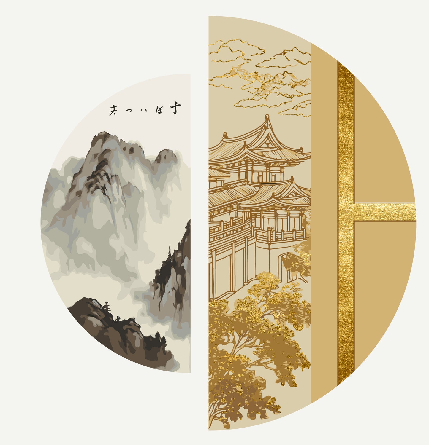 Malování podle čísel na rámu 70*70 cm Japonský duch s metalickými barvami (půlkruhy) OSR 1004
