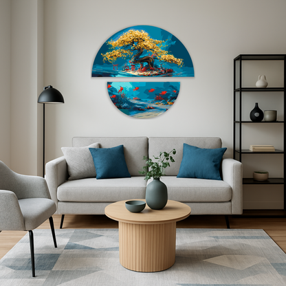 Malování podle čísel na rámu 70*70 cm Krajina. Magie přírody: pevnina a moře s metalickými barvami (půlkruhy) OSR 1010