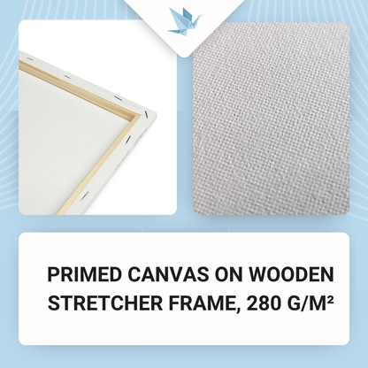 Šepsované malířské plátno na dřevěném rámu 20×20 cm, 280 g/m²