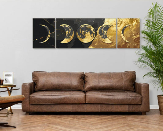 Malování podle čísel na rámu 40*50 cm - Zlato vesmíru s metalickými barvami (triptych) LW 7000