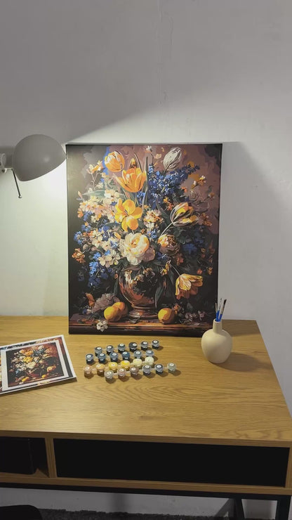 Malování podle čísel na rámu 40*50 cm Květiny - Bohatá kytice ve váze LW 3174-01