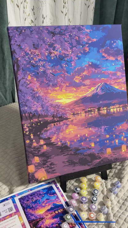 Malování podle čísel na rámu 40*50 cm Krajinka s metalickými barvami LW 3555